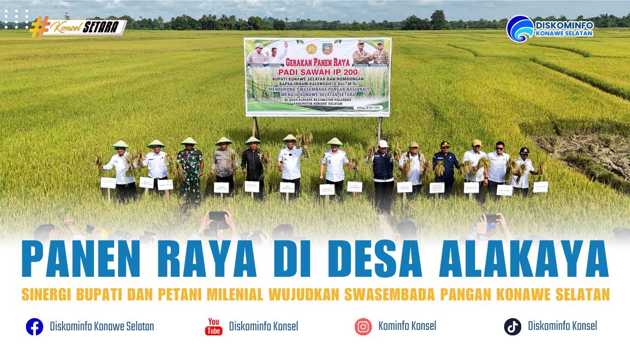 Panen Raya di Desa Alakaya, Sinergi Bupati dan Petani Milenial Wujudkan Swasembada Pangan