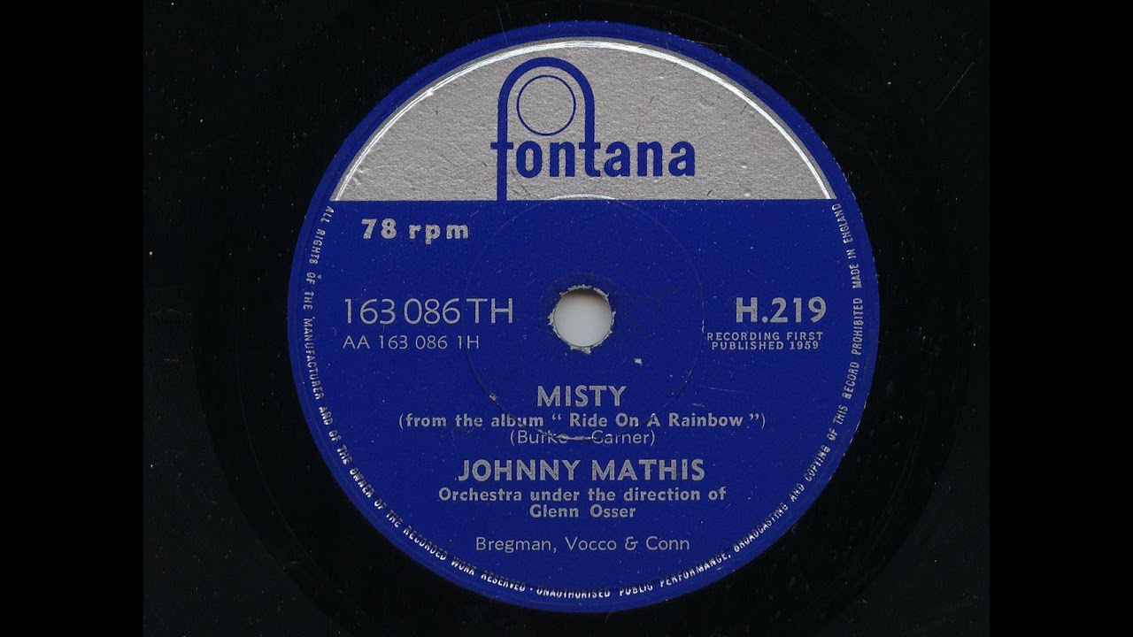 Johnny Mathis 'Misty' 1959 78 rpm
