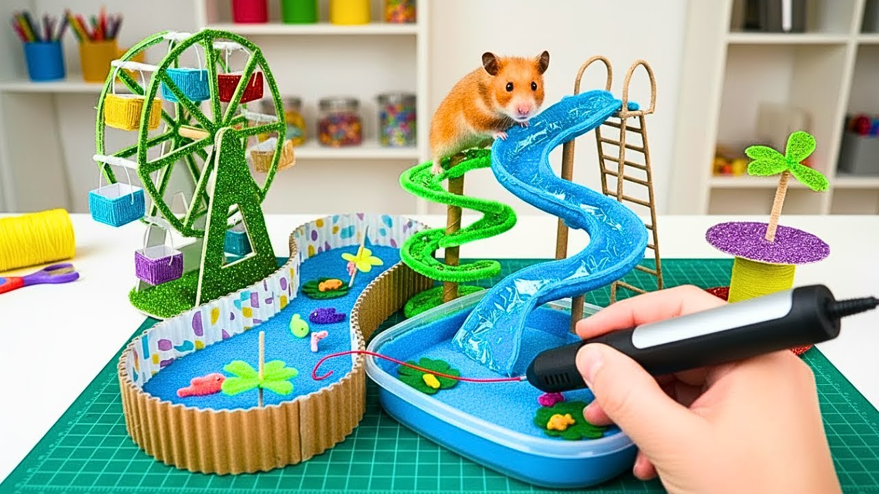 🐹 3D-Приключения для Хомяка: Тарелка 🛸, Площадка 🎢 и Аквапарк 💦