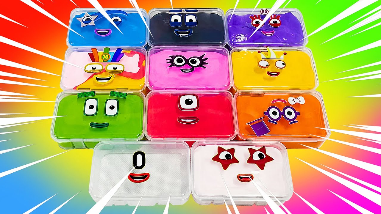Numberblocks - Looking and Mixing numberblocks Clay Coloring !! Satisfying Video
