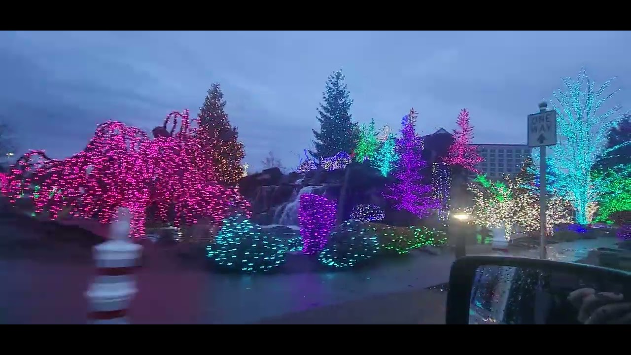 Driving through christmas lights 