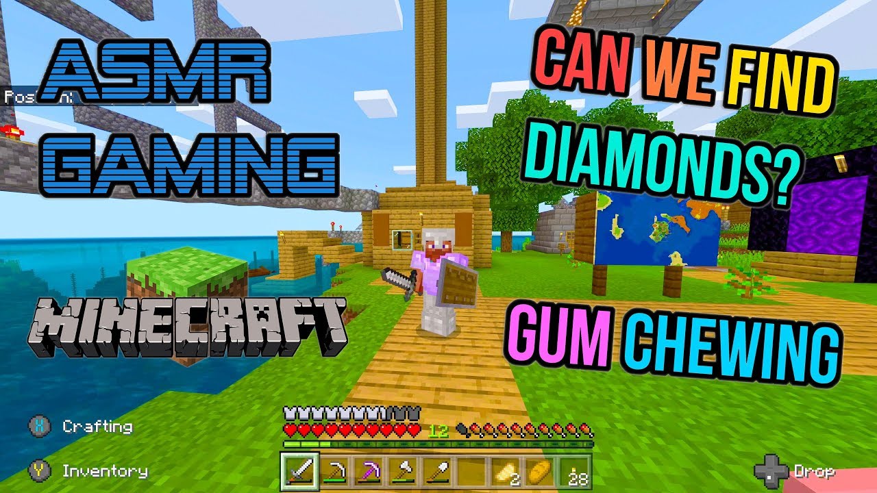 ASMR Gaming 💎 Minecraft Can We Find Diamonds? Gum Chewing 🎮🎧 Controller Sounds + Whispering 😴💤