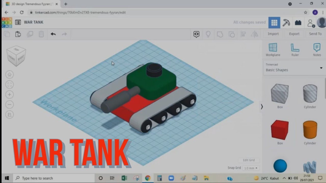 TINKERCAD - WAR TANK TUTORIAL