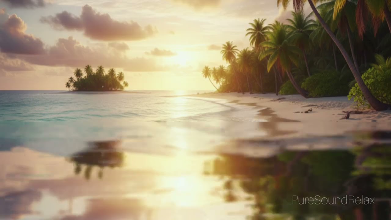 Ultra Relaxing Ocean Waves for Deep Sleep | Tropical Beach Ambience | 1 Hour