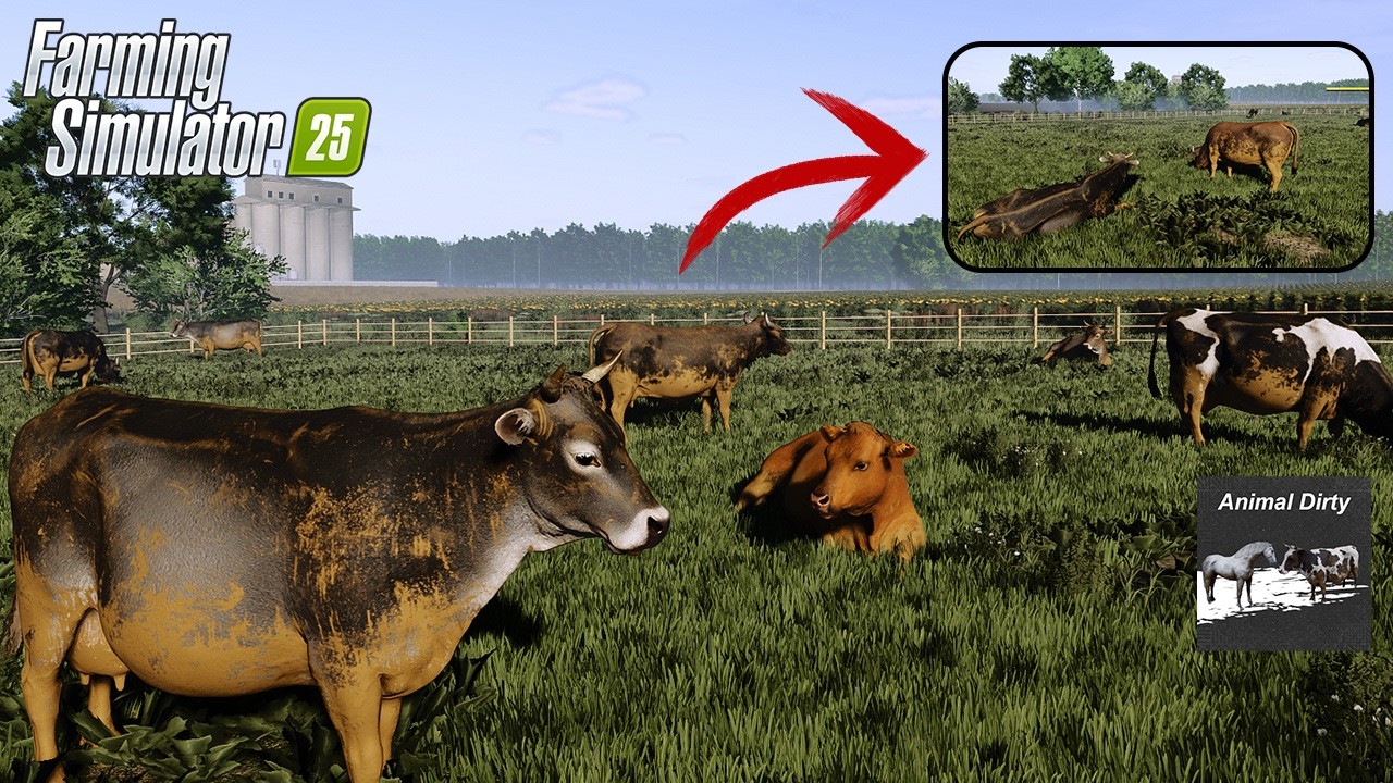 FS25 Animal Dirty Mod Review | Animal Feeding | ReShade Gameplay.