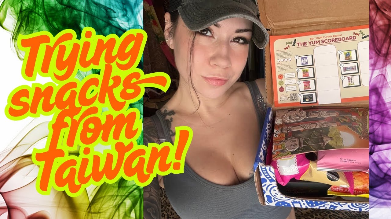 ASMR international (Taiwan) snack box taste test! Soft spoken, crinkling, tapping, chewing, eating