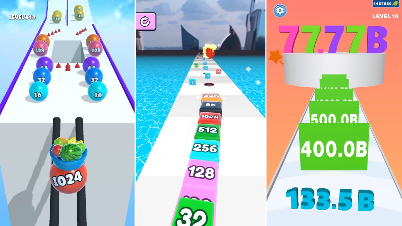 Jelly Tube 2048 vs Ball Merge 2048 vs Number Bullet | Ultimate 2048 Game Challenge! #8