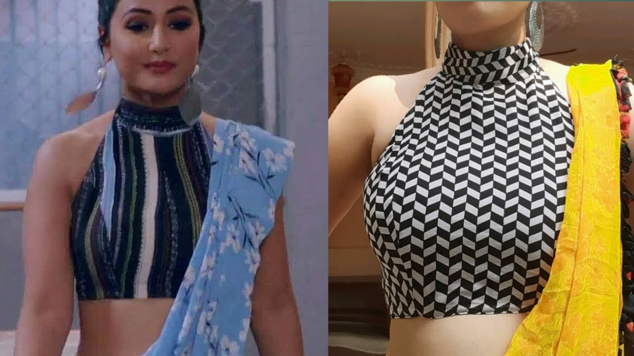 DIY : Halter Neck Blouse // Komalika Style halter collar blouse making in hindi