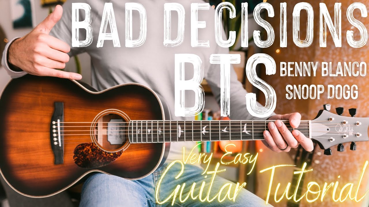 Bad Decisions BTS Guitar Tutorial // Bad Decisions Guitar // Guitar Lesson #952