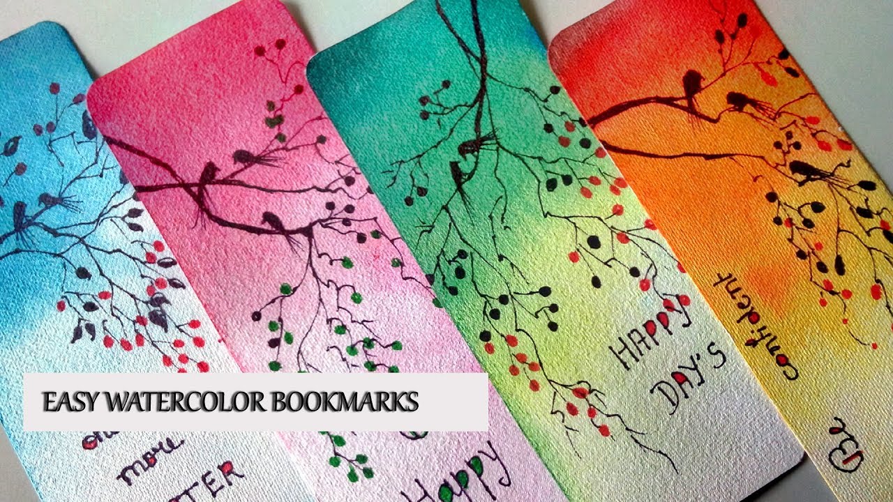 Bookmarks-4/ Gradient wash Technique/ Watercolor painting for beginners/Watercolor painting/diy