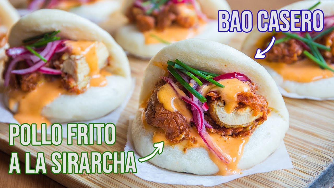 Baos de pollo frito con spicy mayo | Te monto un pollo