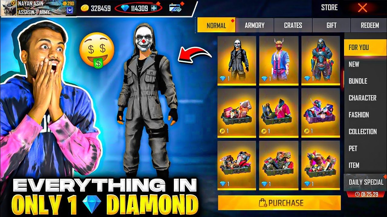 EveryThing In 1 Diamond 😨 Black Criminal - Garena Free Fire