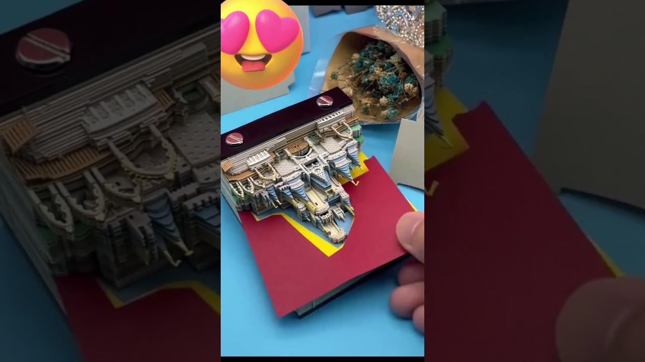 Memo Pad Art Sticky Notes, Fantasy Castle Notepad 3D #shorts