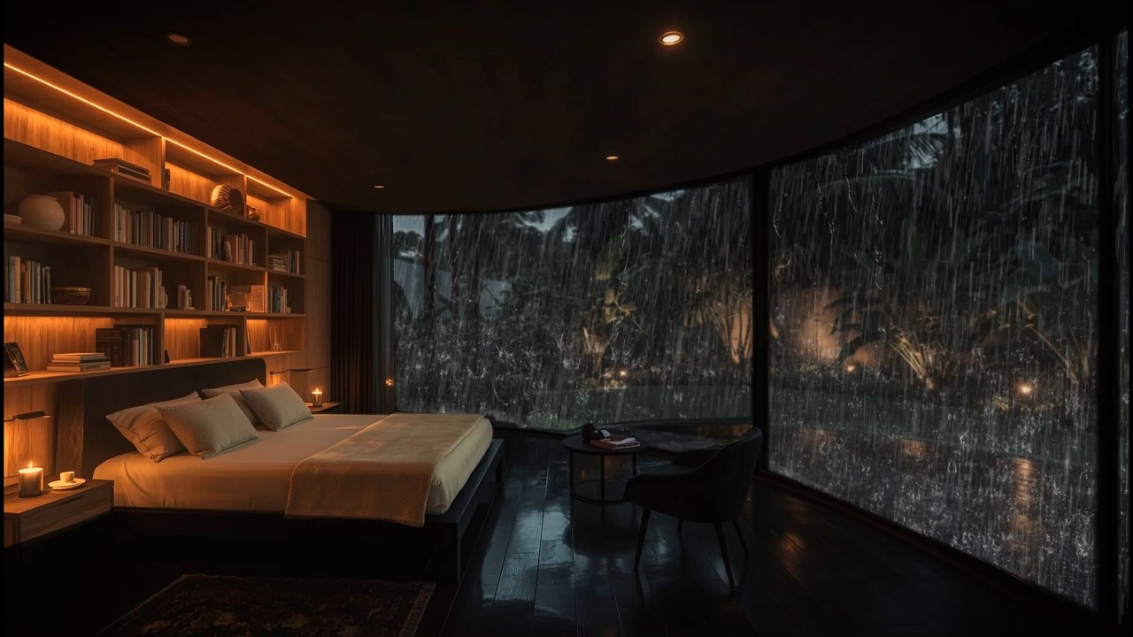 🔴 Rainy Night in a Cozy Cabin 🌧️ Deep Sleep Rain Sounds – Rain ASMR