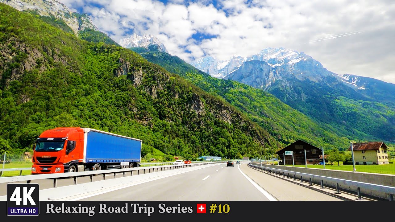 Relaxing Road Trip Series in Switzerland 🇨🇭 Ep#10 - Epic Drive From Flüelen To Andermatt OberalpPass