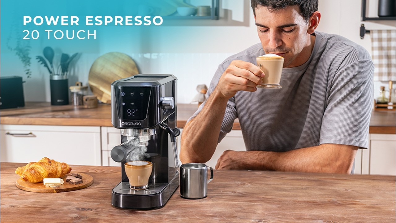 Espressomaschine Power Espresso 20 Touch - Espresso und Cappuccino, 20 Bar Druck & Milchaufschäumer
