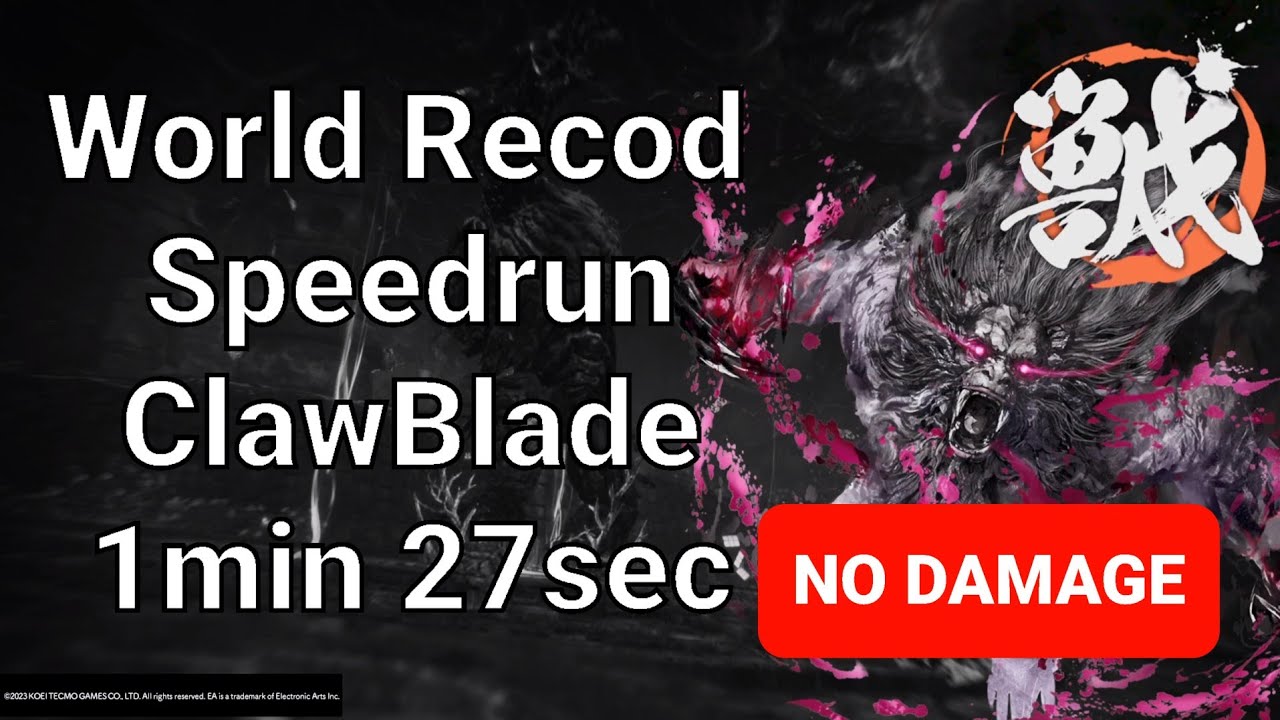 Wild hearts PS5 Hellfire Laharback World Record Speedrun ClawBlade Solo 1min 27sec (ver.1.1.0)
