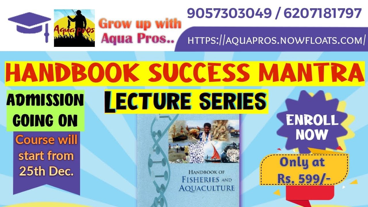 HANDBOOK LECTURE SERIES || HANDBOOK SUCCESS MANTRA || ICAR PG 2023 #icar #fisheries #jrf #nta #2023