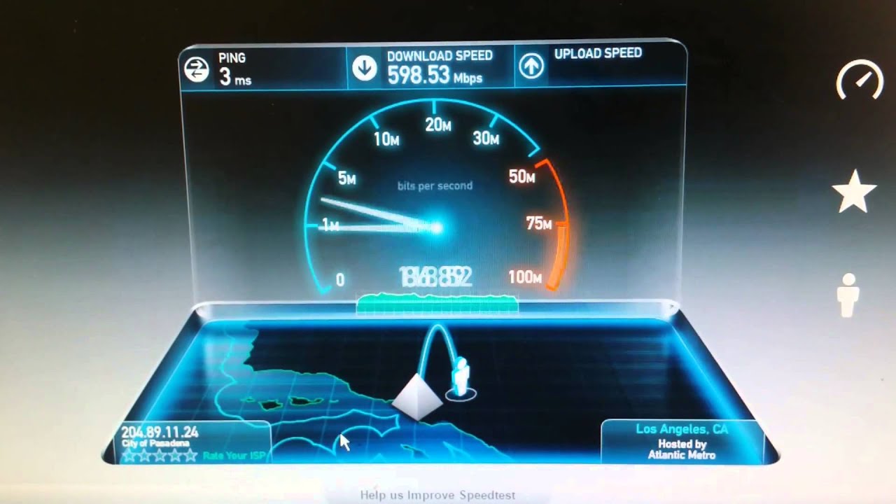 City of Pasadena - Fiber Optic Internet Speeds