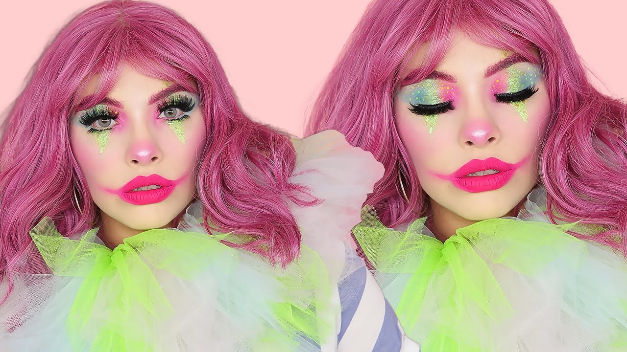 SEXY NEON CLOWN MAKEUP LOOK | HALLOWEEN MAKEUP TUTORIAL