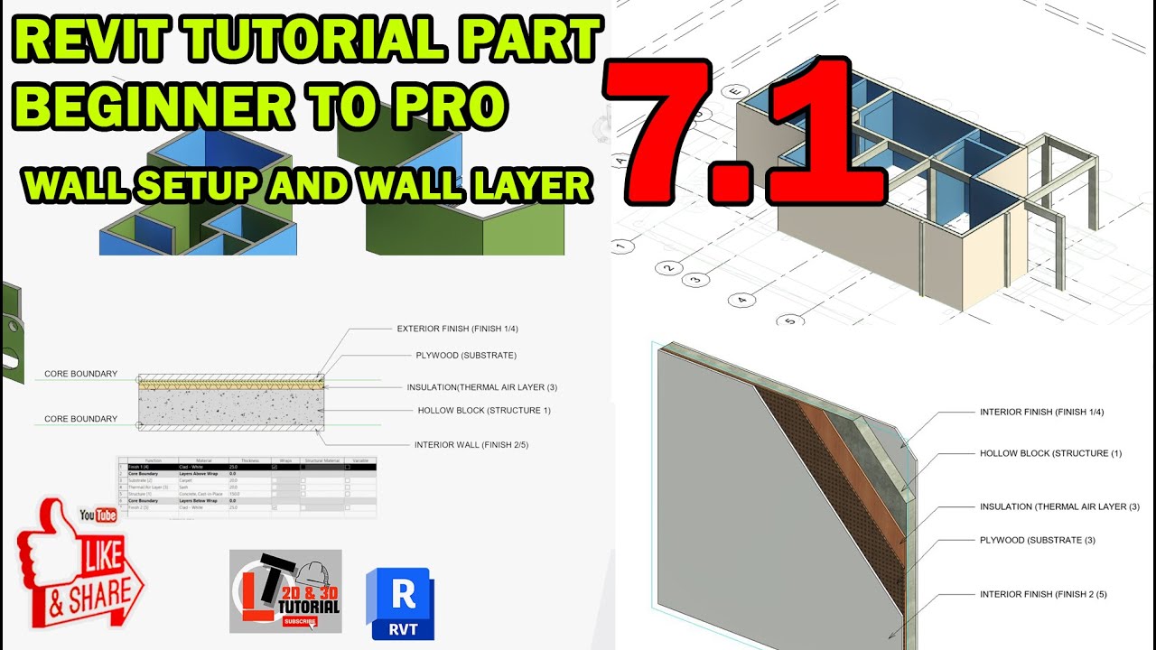 REVIT TUTORIAL PART 7.1: CREATE WALL AND ADD LAYERS
