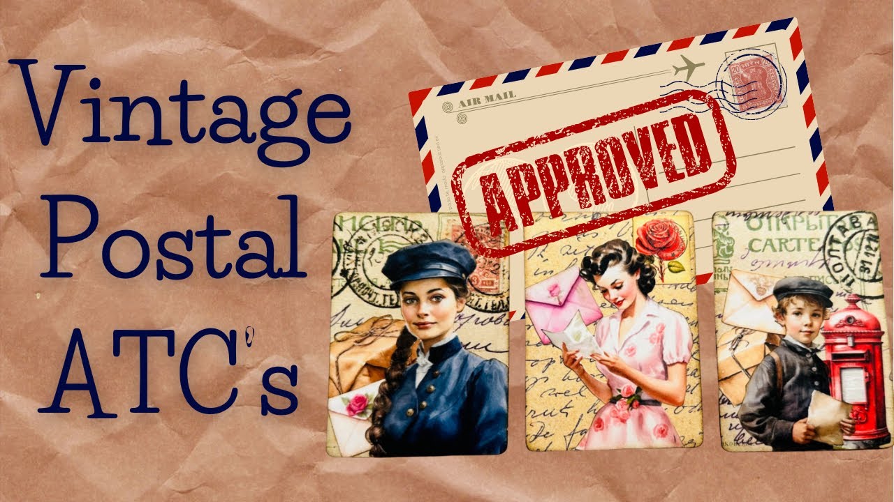 Vintage Postage/Mail Theme ATC’s using Keely O’Briens new cut & collage book📪💌