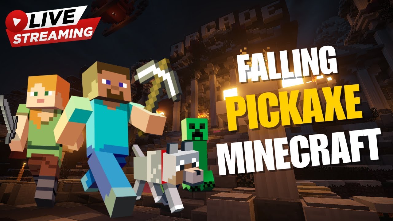 Control The Falling Pickaxe 😱 Live Minecraft 🛑