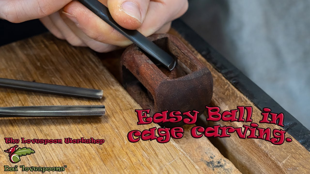 Carve a ball in a cage in wood (simple method)