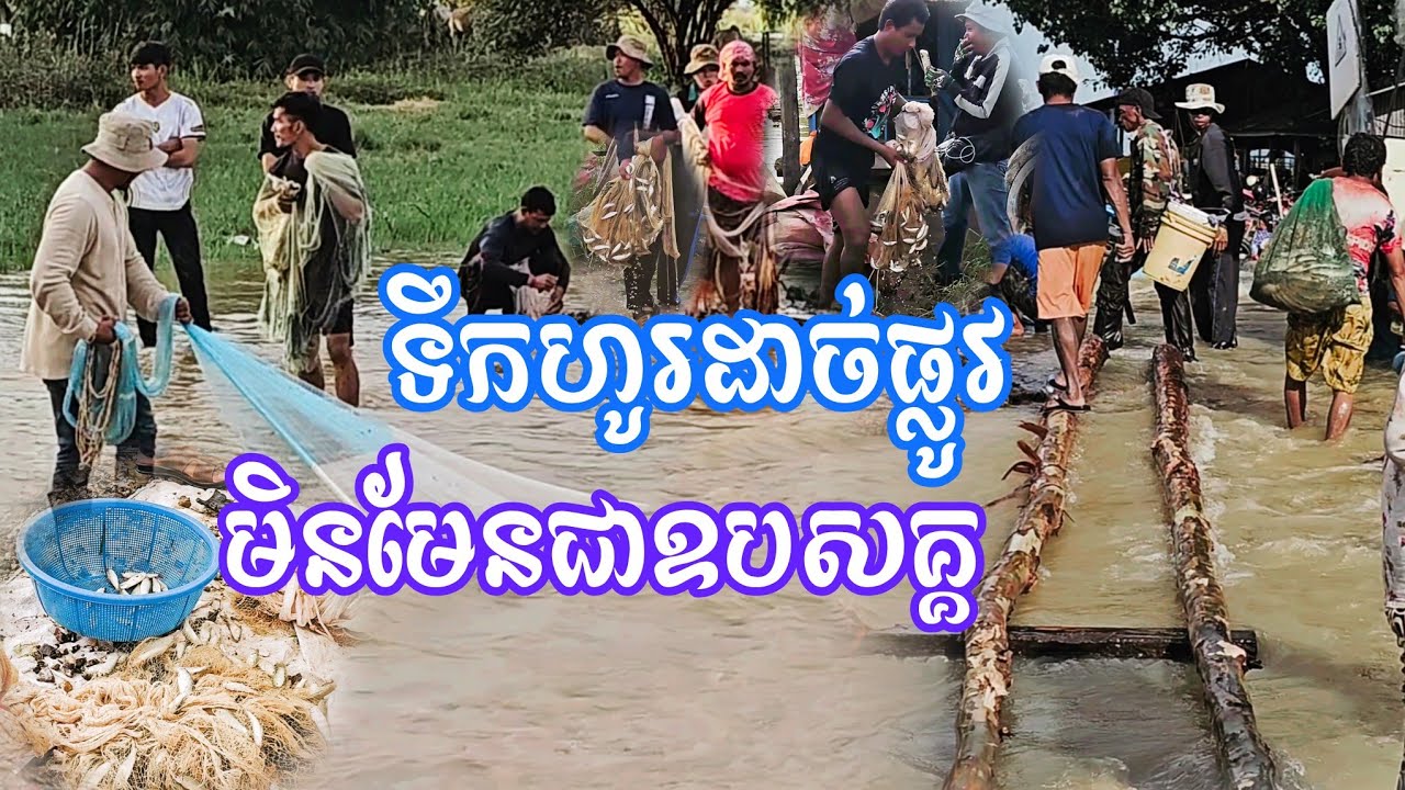 ទឹកហូរដាច់ផ្លូវអស់ហើយតែបងបងមិនបោះបងឡើយឲ្យតែមានត្រីច្រើន