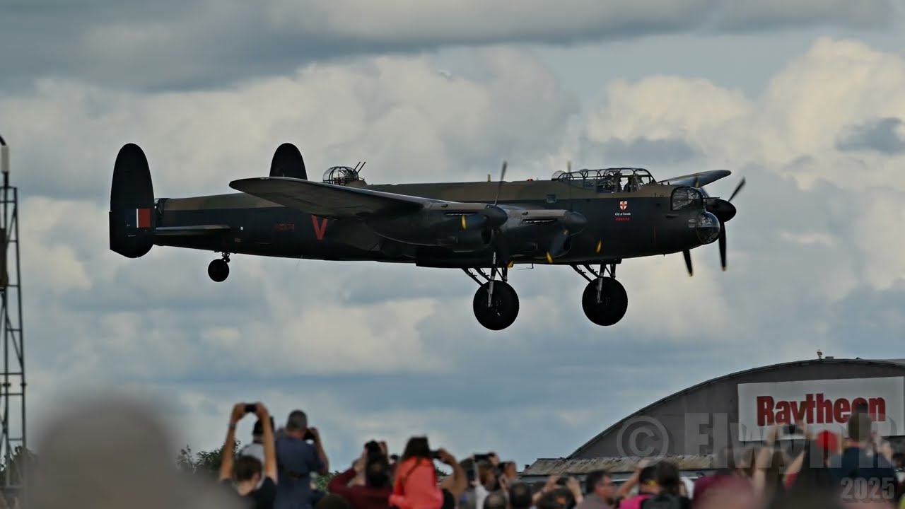 WATCH Lancaster’s Grand Return to Hawarden Airport!  BBMF