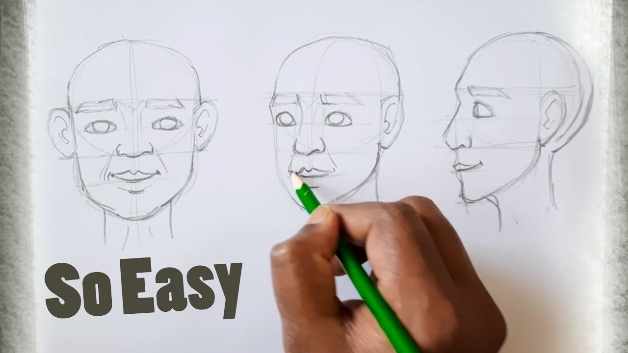 Easy Man Face Drawing | Step by Step for Beginners | आदमी का चेहरा कैसे बनाएं | आसान ड्राइंग