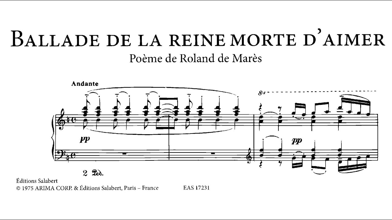 Ravel, Maurice (1893): Ballade de la reine morte d'aimer pour voix & piano, M. 4 &mdash; Devieilhe/Tharaud