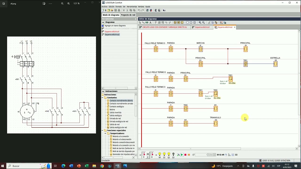 ARRANQUE ESTRELLA TRIANGULO DE MOTOR TRIFASICO EN LOGO SOFT LADDER
