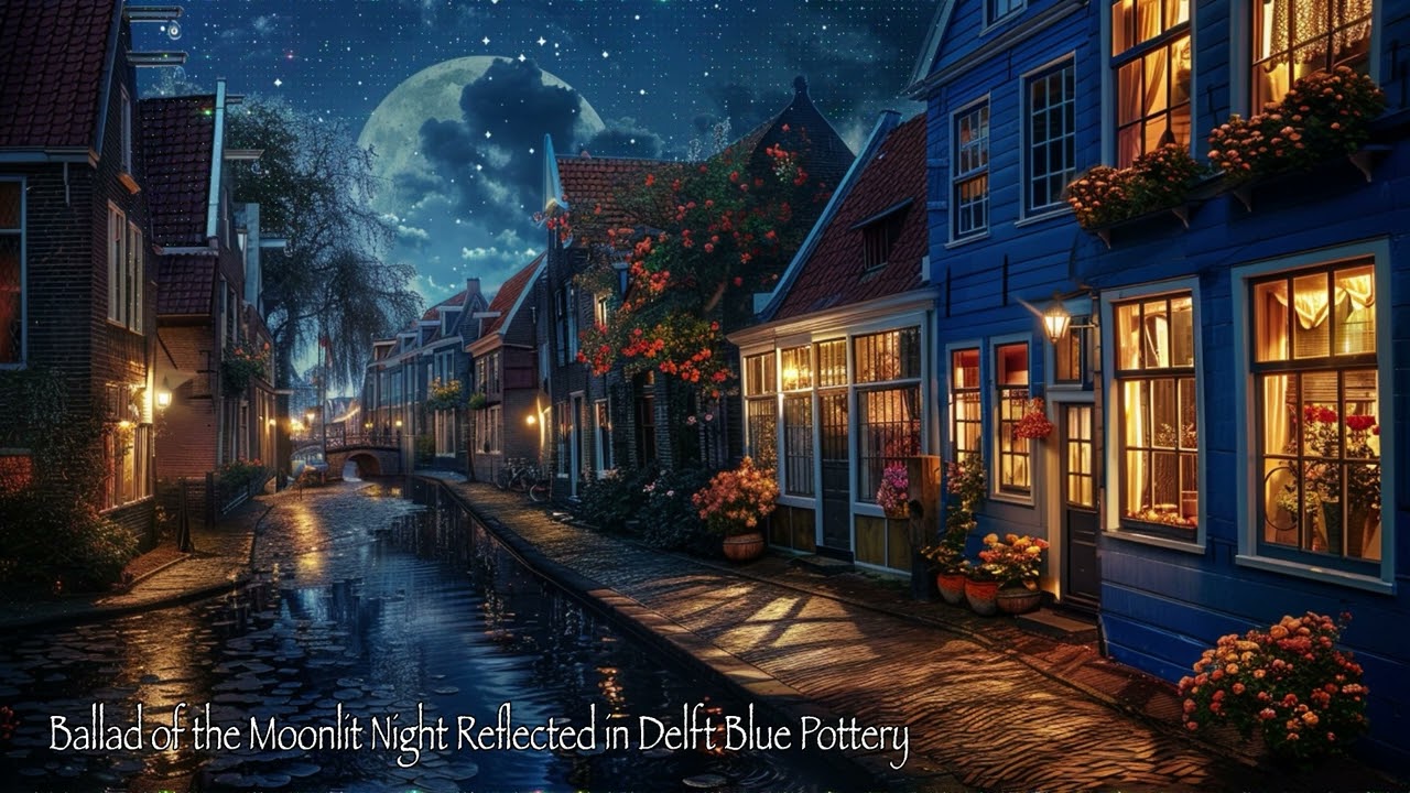 Ballad of the Moonlit Night Reflected in Delft Blue Pottery 