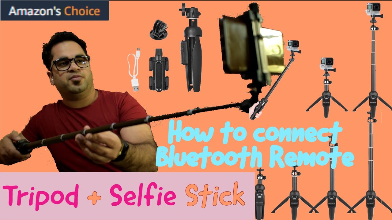 Selfie Stick Tripod | For Vlogging | Action Camera | Mobile | DSLR | How to connect Bluetooth Remote