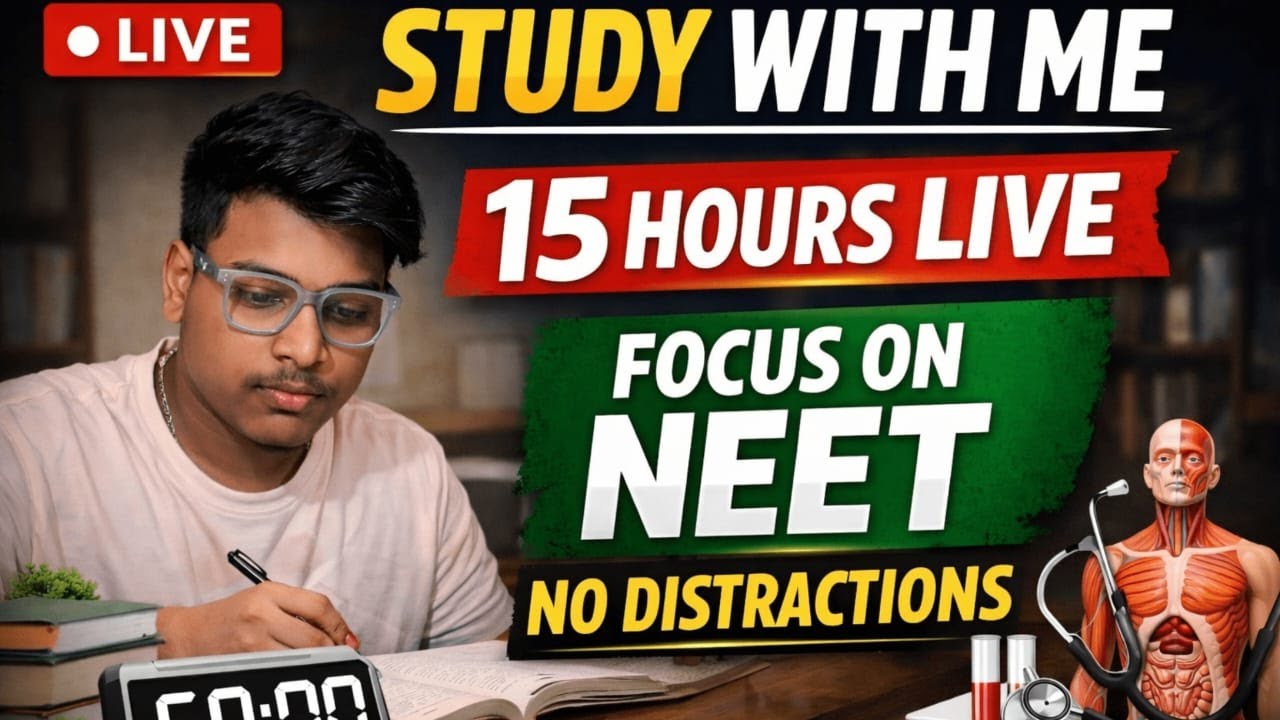 Day-14 of100 Days Challenge🔴LIVE STUDY WITH ME📚NEET 2026 Aspirant🎯Yakeen 2.0🤧