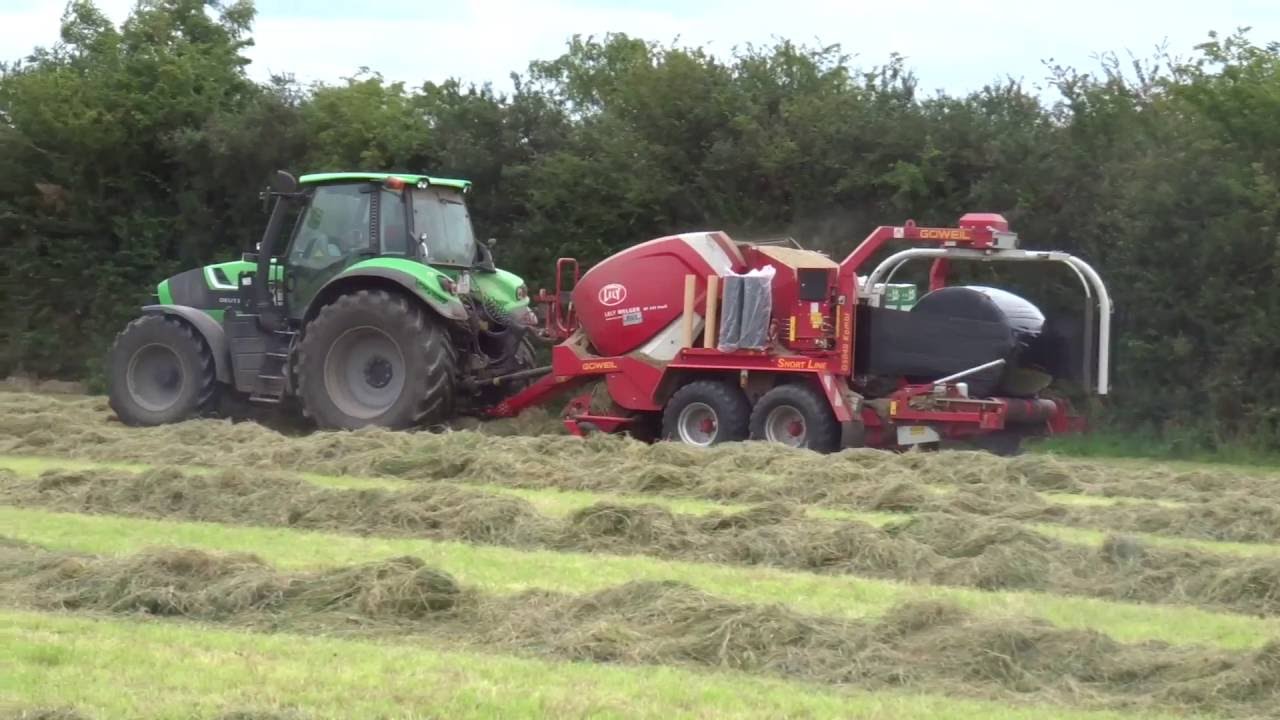 Deutz 6160p baling silage with a lely welger baler
