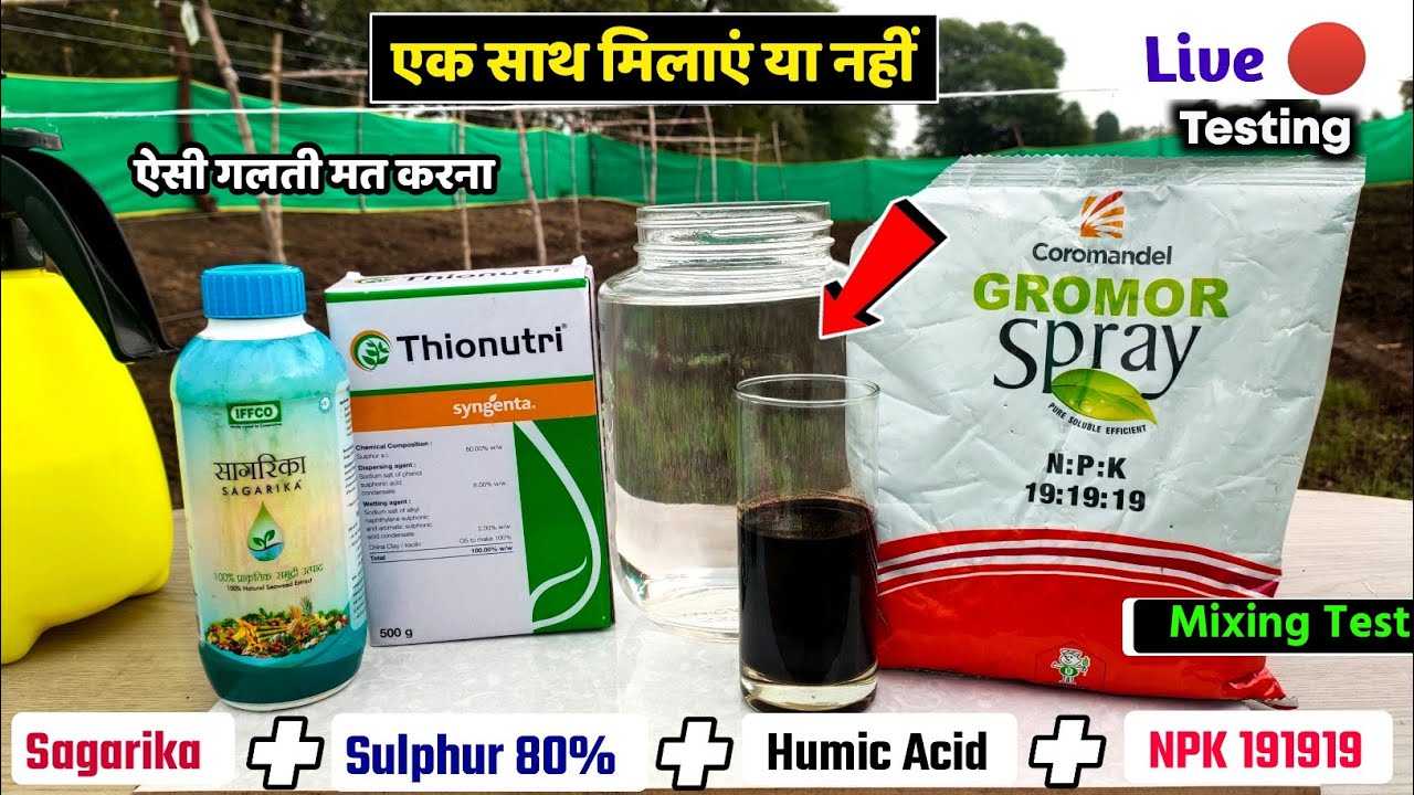Sagarika | Sulphur 80% + humic acid + NPK 191919 |mixing test Experiment agriculture technology