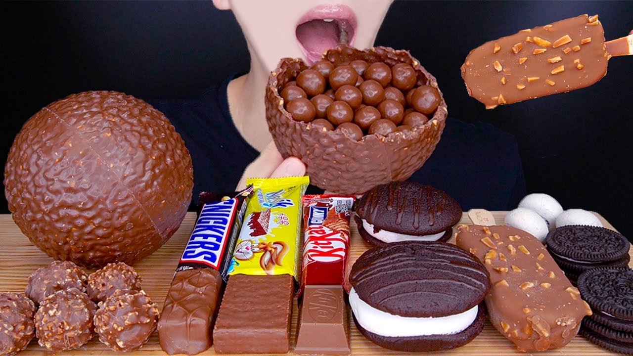 ASMR MAGNUM MALTESERS FERRERO ROCHER CHOCOLATE ICE CREAM MUKBANG 초콜릿 먹방 チョコレート Cokelat EATING SOUNDS