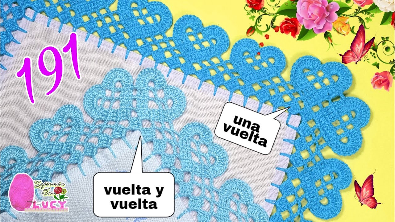 PUNTILLA 191/ Puntilla de ❤❤ en 2 versiones , vuelta y vuelta y 1 sola vuelta. VERSION ZURDA