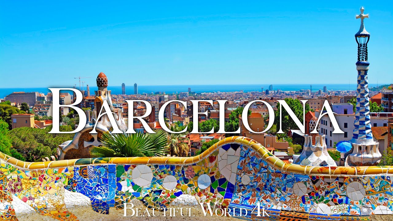 Barcelona 4K Amazing Aerial Film - Meditation Relaxing Music - Scenic Relexation