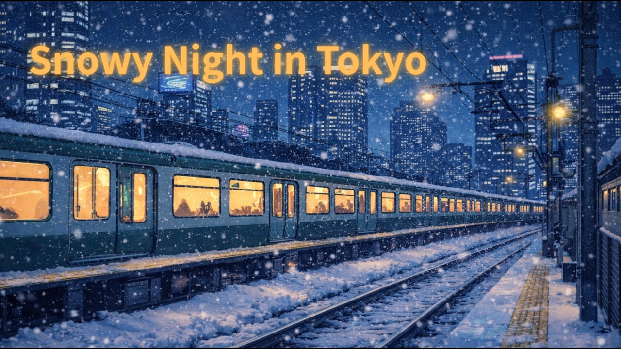 雪の降る東京の夜｜静かなナイトジャズBGM 【ジャズ／作業用／勉強用】1時間