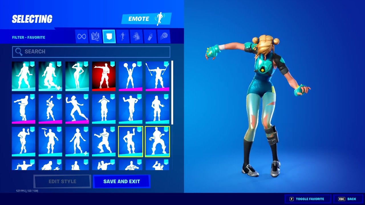 Fortnite MOXIE dancing rare emotes in locker for tiktoks!!
