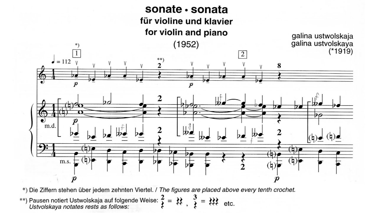 Ustvolskaya: Sonata for Violin and Piano