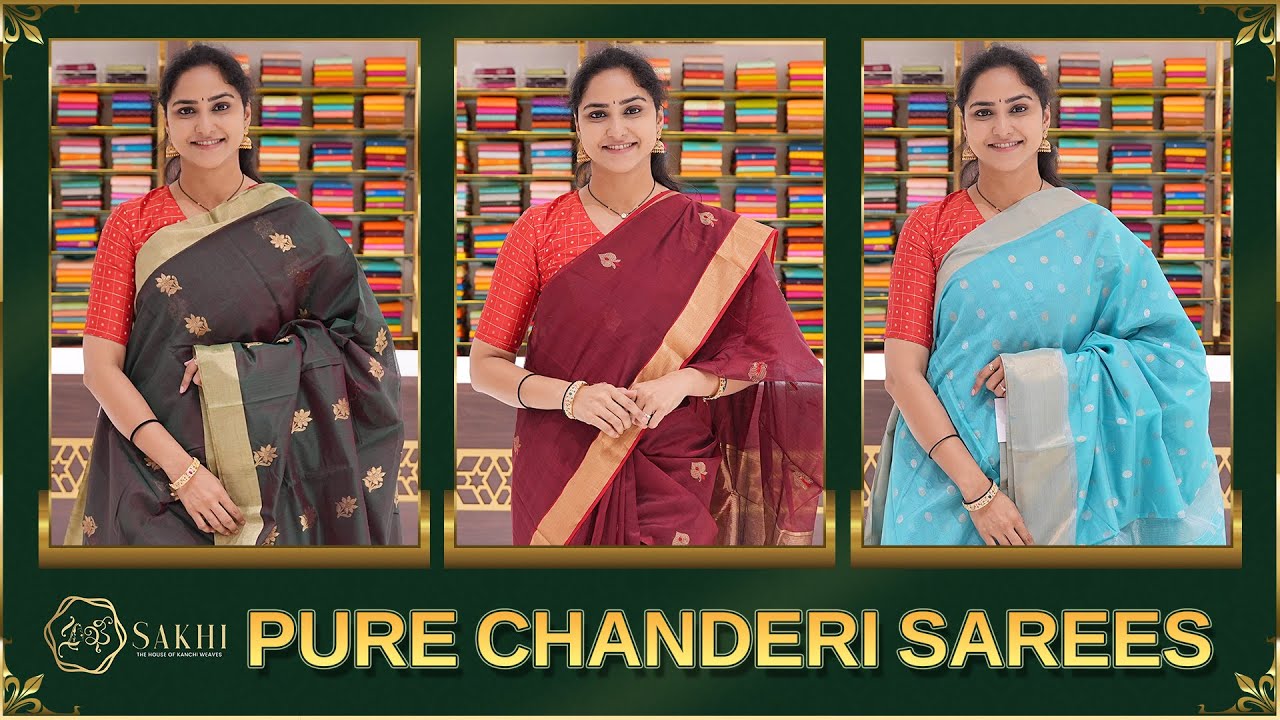 Pure Chanderi Sarees Collection | Free Shipping | Video Call Facility | Sakhi