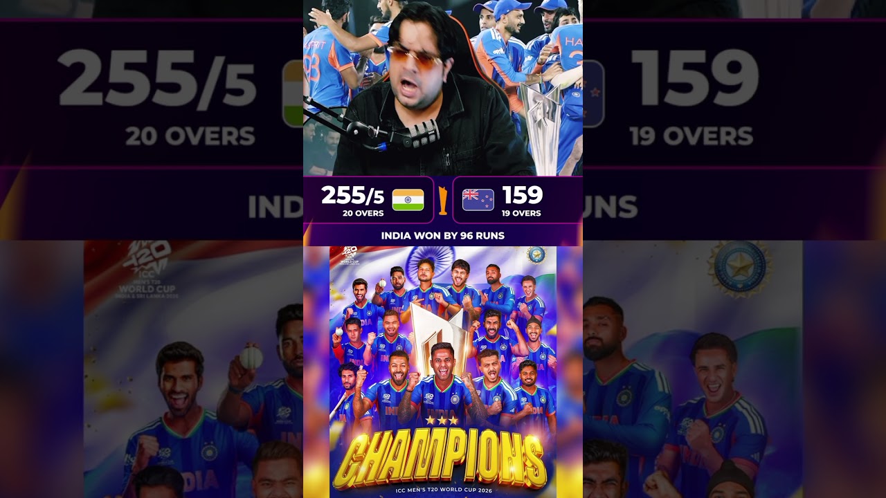 INDIA: T20 World Cup Champion 🏆 #t20worldcup #teamindia #shorts #indvsnz