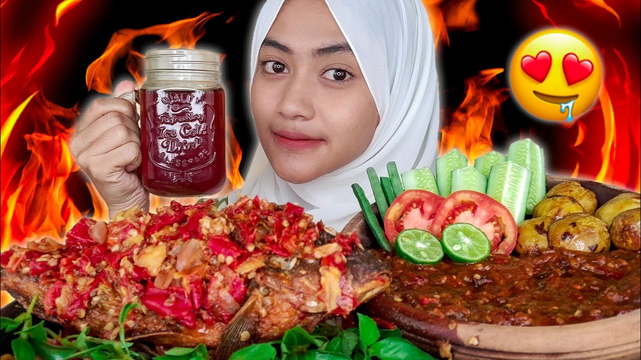 MUKBANG PECAK IKAN MAS + LALAPAN JENGKOL SAMBAL TERASI | MUKBANG ASMR