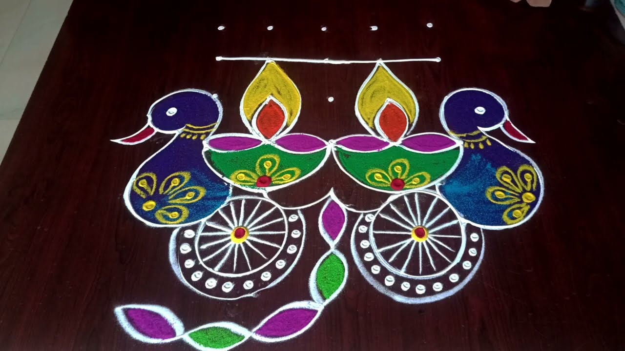 Rathasapthami muggulu 🌹 festival rangoli designs 🦚