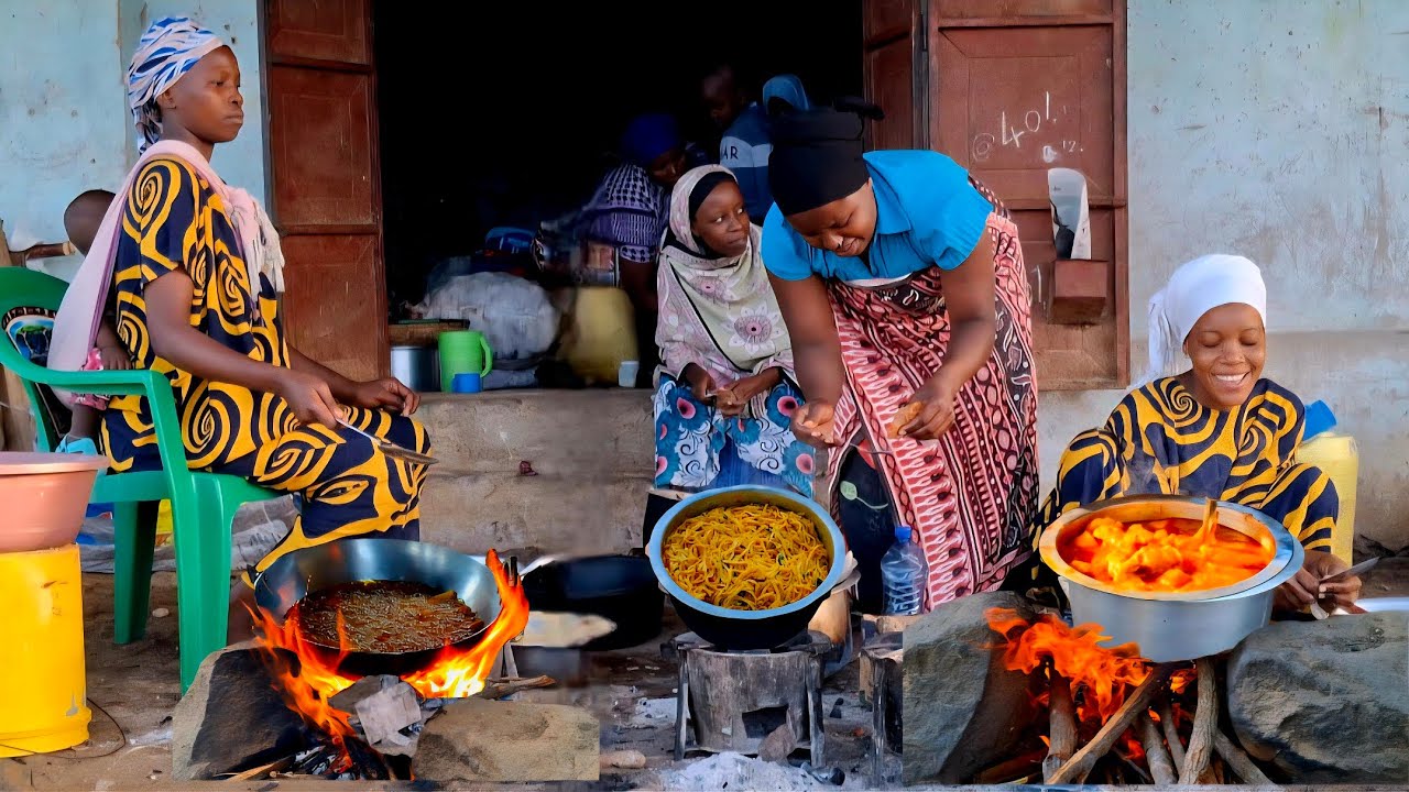 African Mom Cooking Authentic Village Food 🔥🍲/Huge Haul Market Shopping +Surprise Gift from USA! 