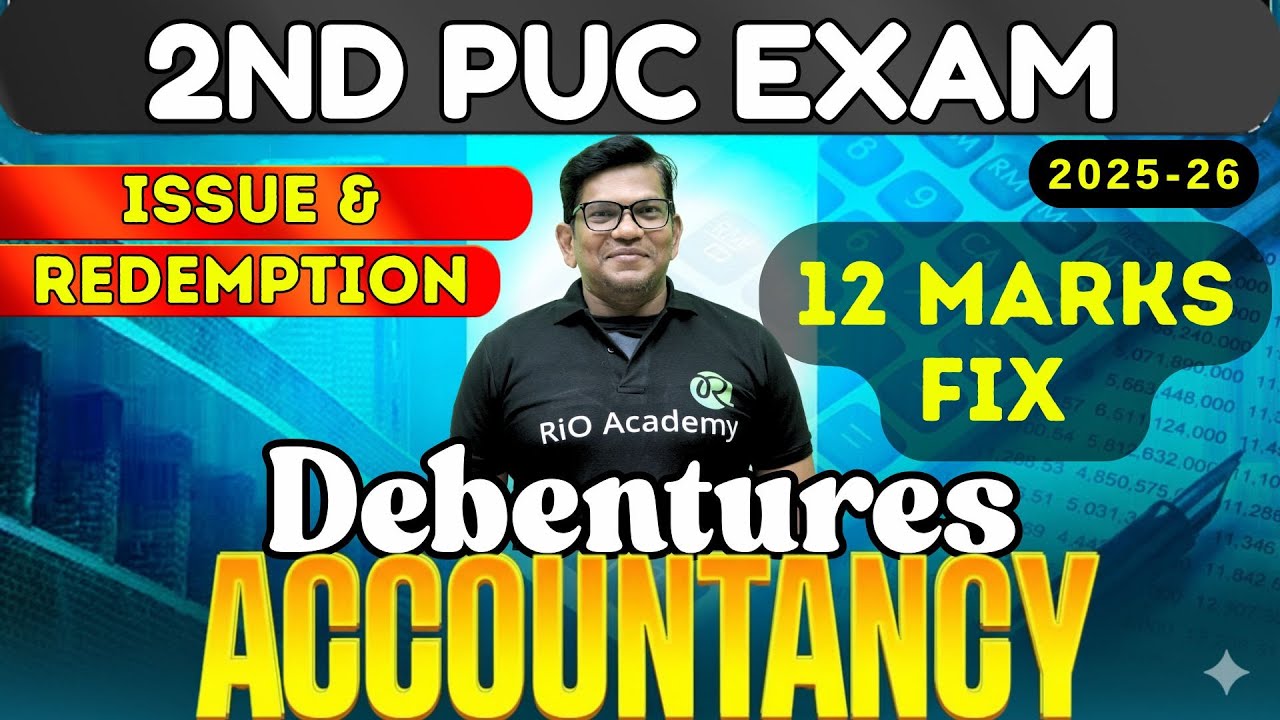 2nd PUC Accountancy | Issue and redemption of Debenture part-2 | 12 marks Fix